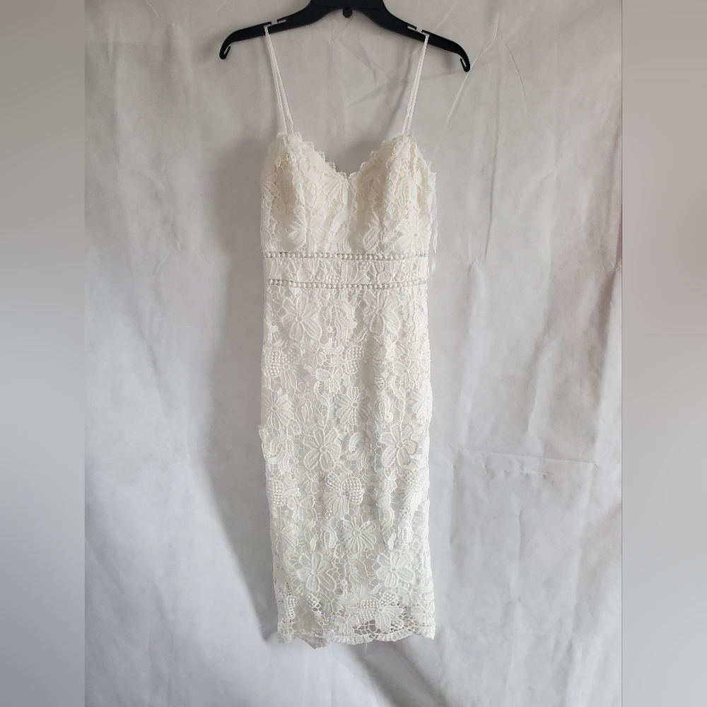 Premier Amour Sleeveless White Lace Dress Women's Size 4